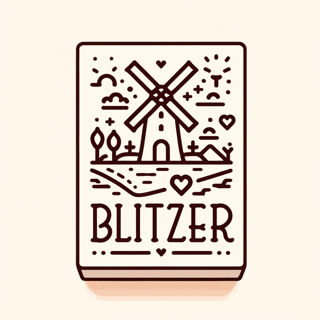 Blitzer logo — line drawing of a windmill with hearts